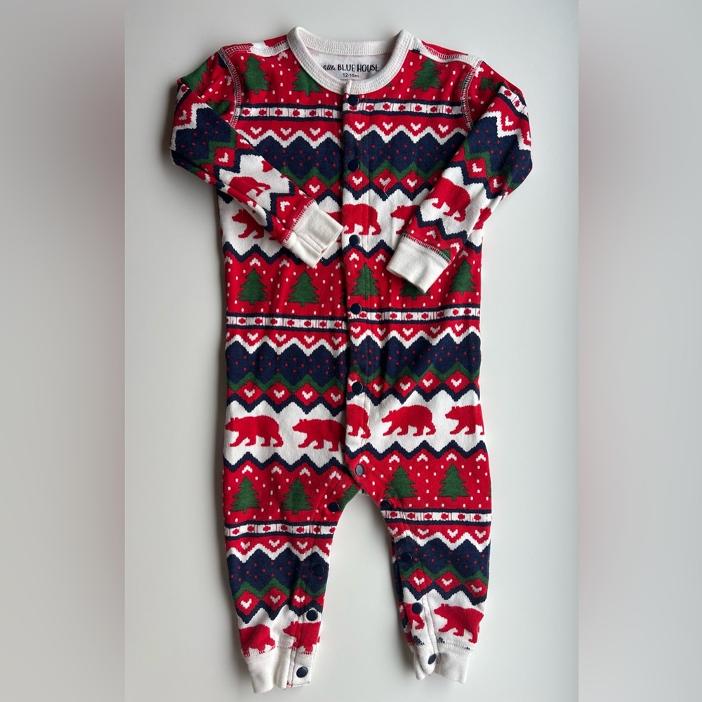 Little Blue House Bear Bum Romper
